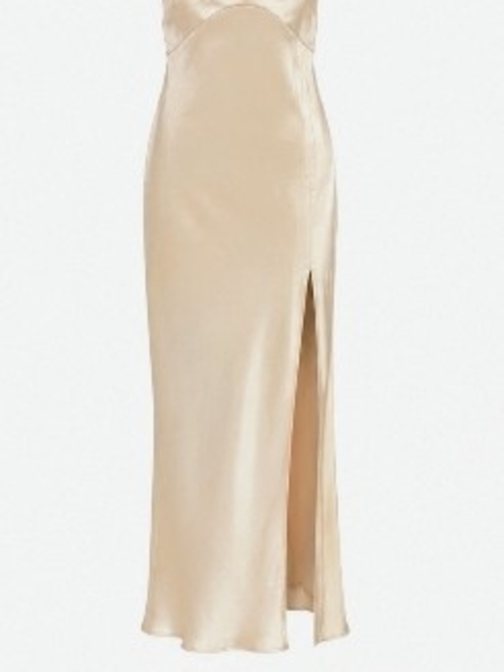 Petal & Pup Cream Satin Slip Maxi Dress with Side Slit